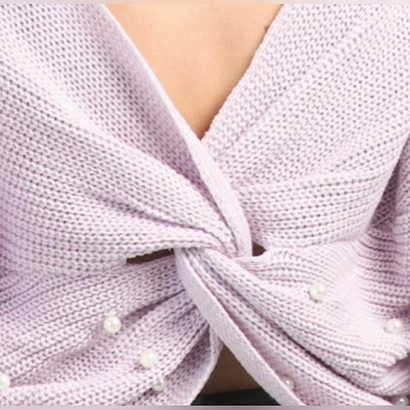 Jessica Simpson Twist Back Pearl Sweater - Picture 7 of 7